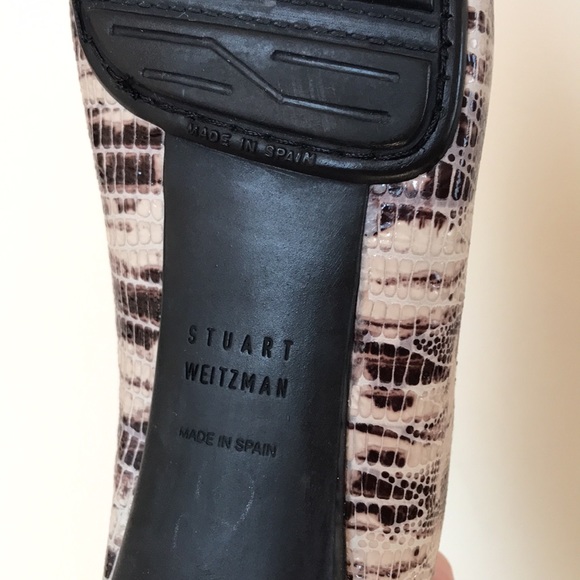 Stuart Weitzman Sz 8.5N Driving Loafer gorgeous snakeskin embossed leather - Picture 9 of 12